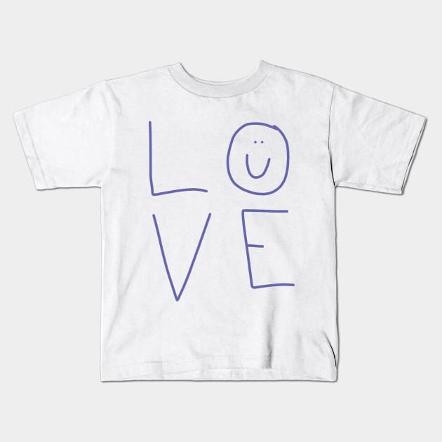 Love with a Smiley Face Kids T-Shirt by ellenhenryart